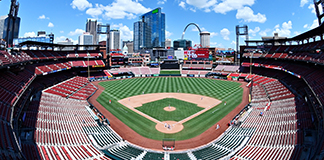 St. Louis Cardinals' Busch Stadium is seen during a simulated game July 12, 2020. (CNS photo/Jeff Curry, USA TODAY Sports via Reuters) See KILANOWSKI-BASEBALL-STATS July 17, 2020.