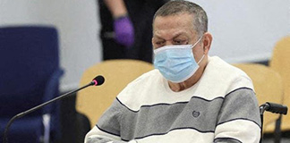 Former Salvadoran Col. Inocente Orlando Montano was sentenced to more than 133 years in prison for his involvement in the slaying of five Spanish Jesuits in El Salvador in 1989. The ruling came Sept. 11, 2020; he is pictured here during his trial in June.  (CNS photo/DPA/TNS/ABACAPRESS.COM via Reuters) Editors: best quality available.