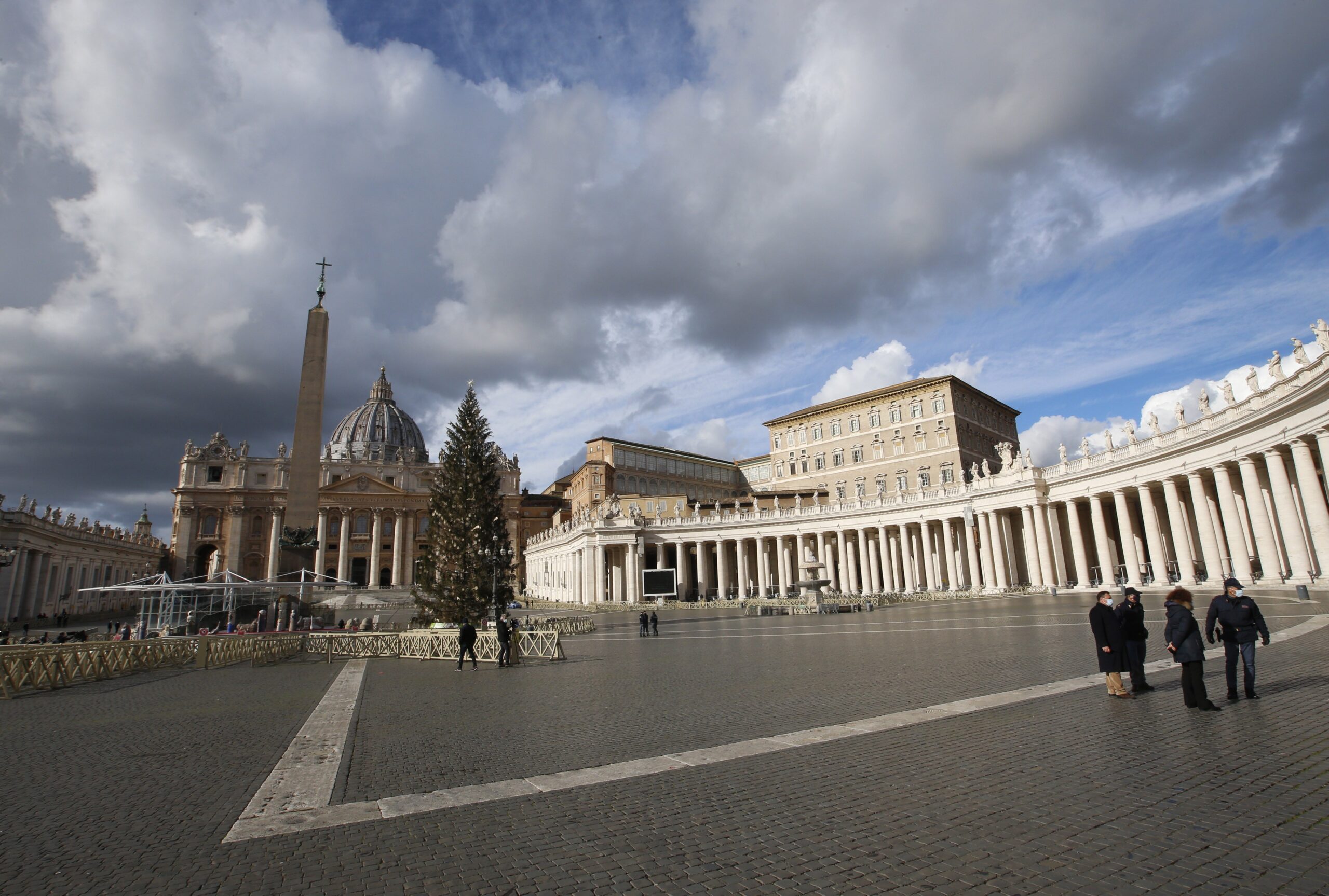 St. Peter's Square at the Vatican is pictured after Pope Francis' celebration of Mass on the feast of the Epiphany at the Vatican Jan. 6, 2021. The usual parade and festive atmosphere in the square for the feast of the Epiphany was only a memory this year with a nationwide holiday lockdown in place to fight COVID-19. (CNS photo/Paul Haring)