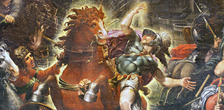 Modena -  The painting The Conversion of St. Paul in church Chiesa di San Pietro by Domenico Carnevale (1524-1579).