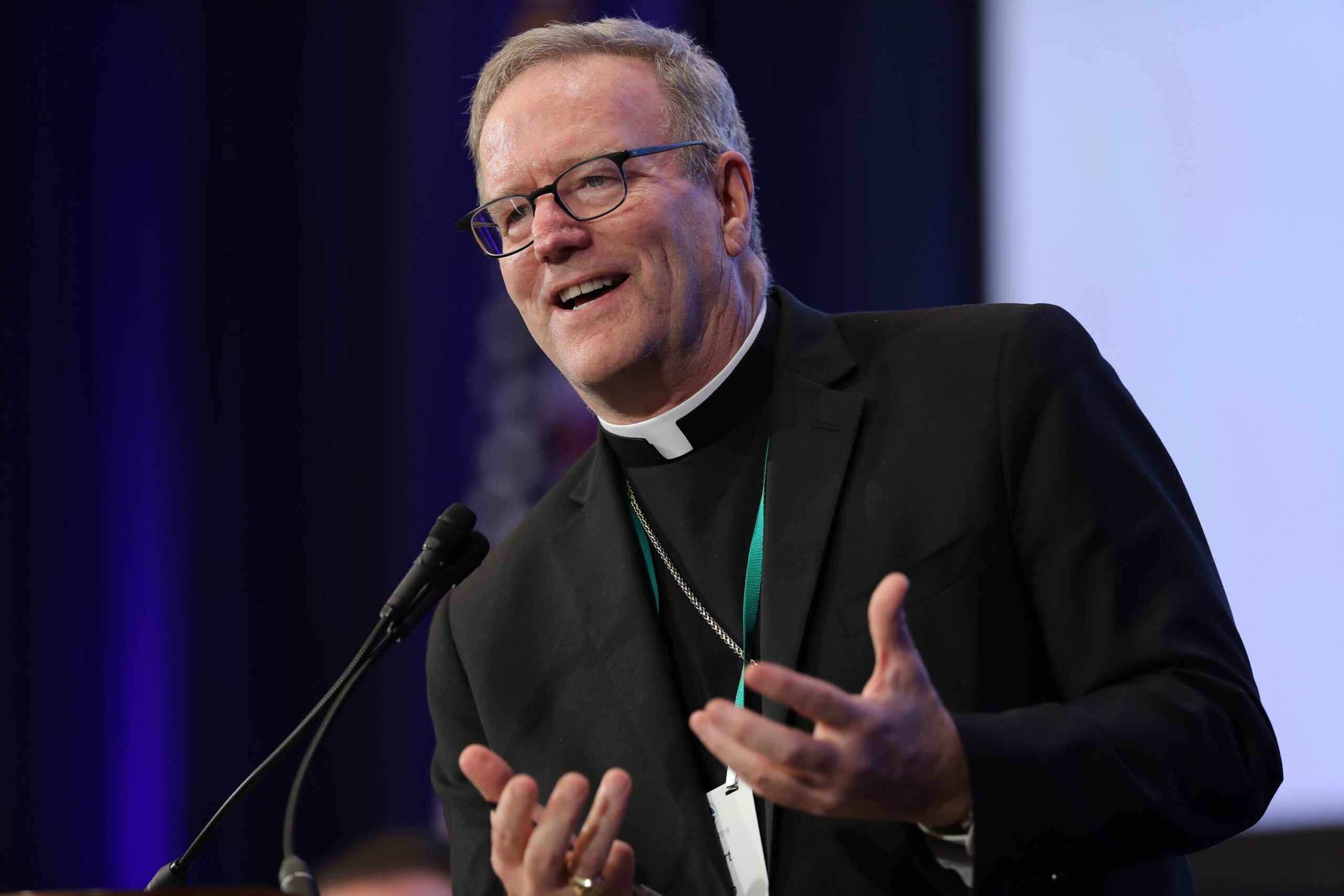 Los Angeles Auxiliary Bishop Robert E. Barron speaks during the fall general assembly of the U.S. Conference of Catholic Bishops in Baltimore Nov. 11, 2019. (CNS photo/Bob Roller)