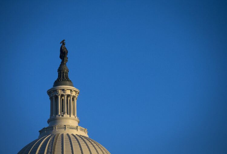 The U.S. Capitol is seen in Washington at sunrise Jan. 10, 2021. (CNS photo/Tyler Orsburn)