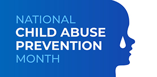 National Child Abuse Prevention Month banner design template. Celebrate annual in April in United States. Silhouette of child with tear. Concept of children protection and safety.