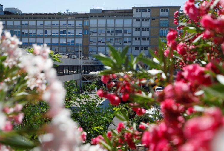 This is a view outside Gemelli hospital in Rome where Pope Francis had a prescheduled colon surgery July 4, 2021. Pope Francis' recovery from colon surgery continues to go well, the Vatican said. (CNS photo/Guglielmo Mangiapane, Reuters)
