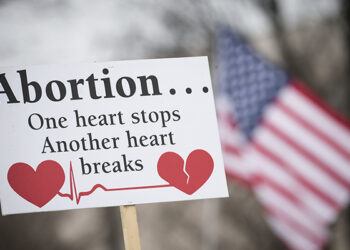 A pro-life sign is displayed during the 2019 annual March for Life rally in Washington. In Idaho, the Legislature approved a measure April 20, 2021, to ban abortion once a fetal heartbeat is detected and it was sent to Gov. Brad Little. (CNS photo/Tyler Orsburn)