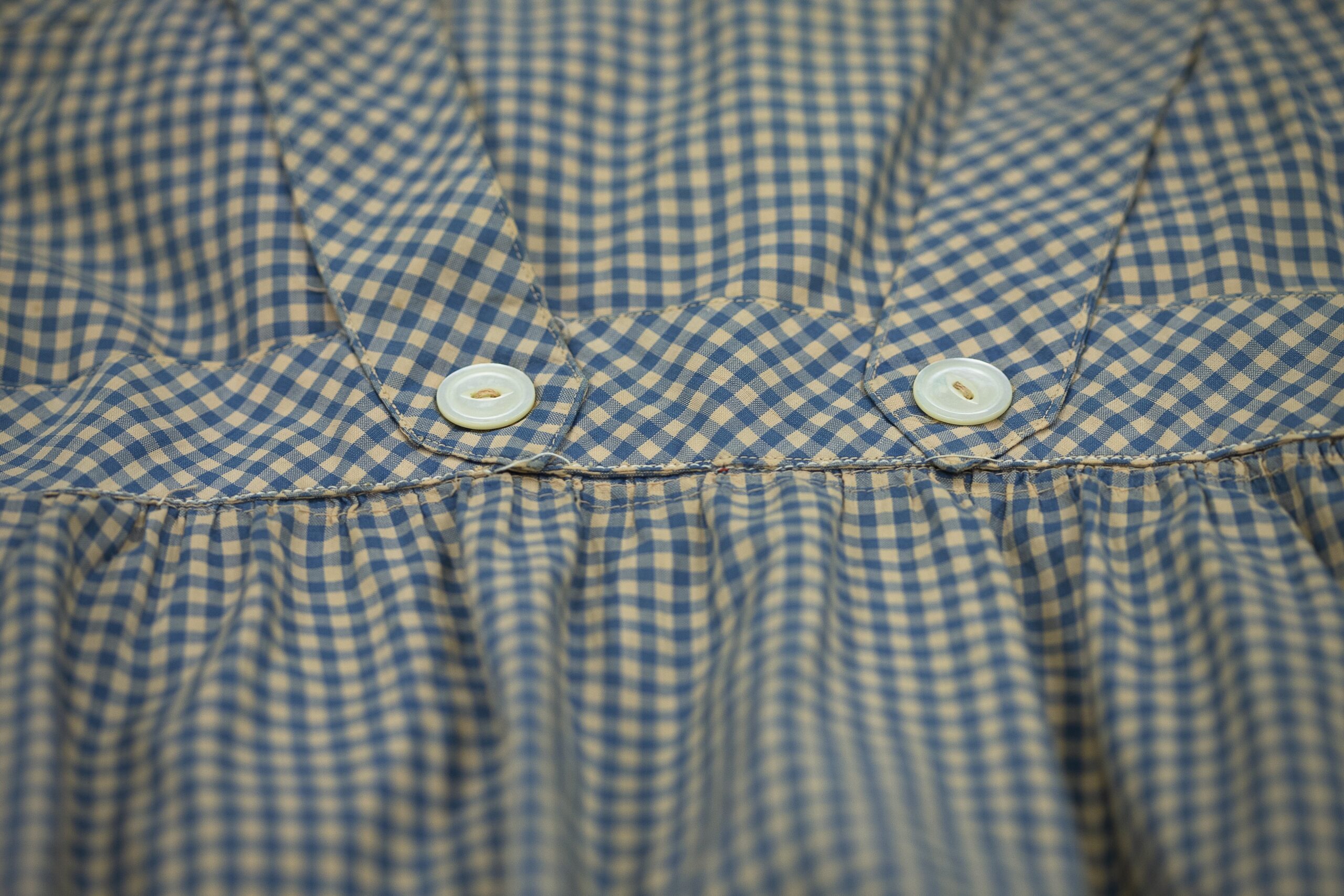 The dress worn by actor Judy Garland in the 1939 movie "The Wizard of Oz" is seen at The Catholic University of America in Washington July 7, 2021. (CNS photo/Tyler Orsburn)