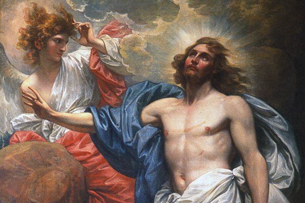 The Resurrection is depicted in this 18th-century painting by American artist Benjamin West. Easter, the chief feast in the liturgical calendars of all Christian churches, commemorates Christ's resurrection from the dead. Easter is celebrated April 17 this year. (CNS artwork/Benjamin West, Bridgeman Images) Editors: This image is made available for one-time editorial use online and in print through July. 4, 2022. No use is permitted after July. 17, 2022.