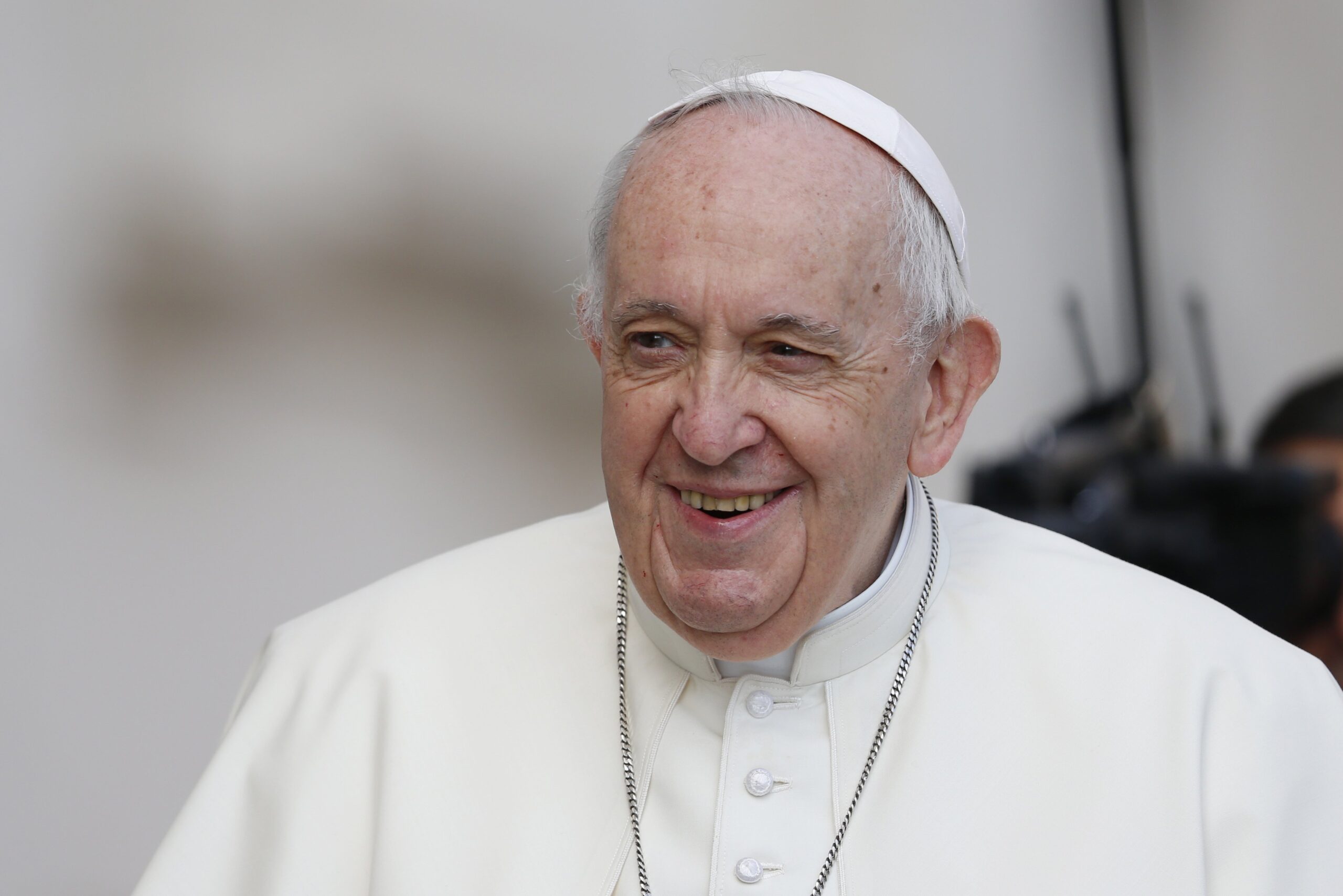 Pope Francis arrives to lead his general audience in St. Peter's Square at the Vatican April 20, 2022. (CNS photo/Paul Haring)