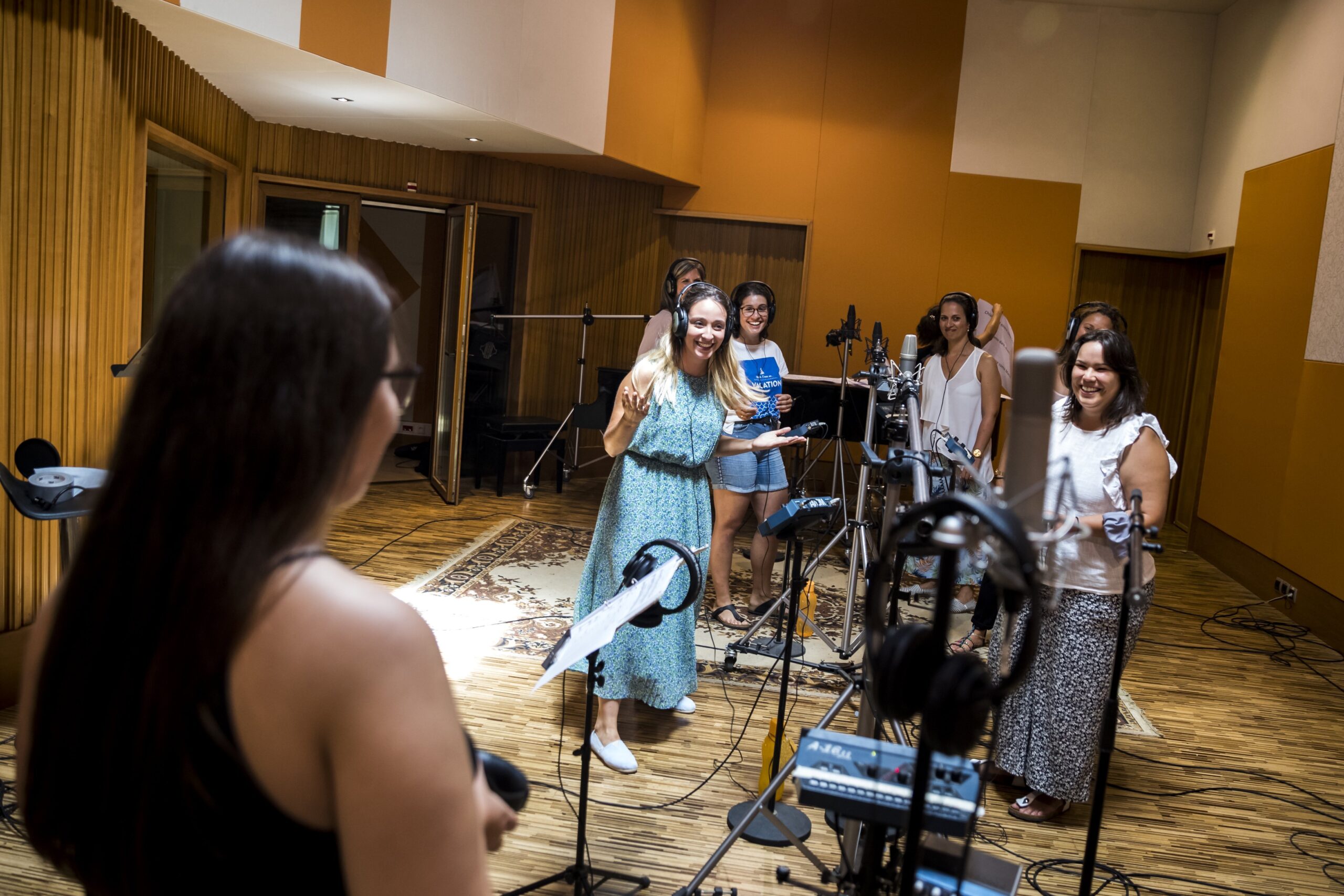 Young people record the official theme song for the Lisbon 2023 World Youth Day in Torres Vedras, Portugal, in this Aug. 5, 2020, file photo. In his message for World Youth Day, Pope Francis asked young people to be like Mary and "arise and go in haste" to share Jesus with others. World Youth Day will take place in Lisbon, Portugal, in August 2023, after being postponed due to the COVID-19 pandemic. (CNS photo/Filipe Amorim, World Youth Day Lisbon)