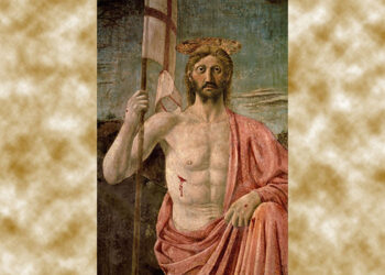 The risen Christ is depicted in this detail from the "Resurrection" by Italian Renaissance master Piero della Francesca. Easter, the feast of the Resurrection, is April 4 in the Latin rite this year. (CNS photo/Erich Lessing/Art Resource) (Feb. 25, 2010) EDITORS: For one-time editorial use only in print and online before May 29, 2010. No use is authorized after May 29, 2010.