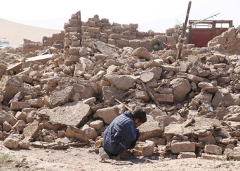 A boy cries near the debris of a home in the aftermath of an earthquake in Herat, Afghanistan, Oct. 8, 2023. More than 2,000 people have died after the magnitude 6.3 earthquake struck western Afghanistan, the Taliban said Oct. 9, as the nation reels from another quake at a time of deep economic crisis. (OSV News photo/Reuters)