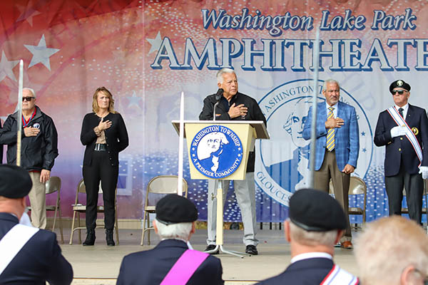 Knights of Columbus Sancta Familia Council #11498 honors forgotten Veterans, Flags for Forgotten Soldiers. The Flags represent the number of veterans who die by their own hand every month. The event was held at Washington Lake Park, in Sewell, NJ, November 9, 2023.