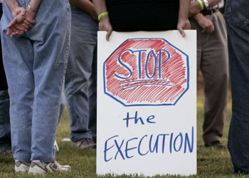 Protesters opposed to the death penalty demonstrate outside a Georgia state prison for men in Jackson in this 2008 file photo. Called the Georgia Diagnostic and Classification Prison, it holds the state's execution chamber. (OSV News photo/Tami Chappell, Reuters)