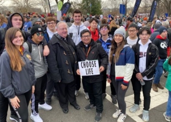 Bishop Dennis Sullivan at the March for Life in Washington, D.C. in 2020. (Photo -Mike Walsh)