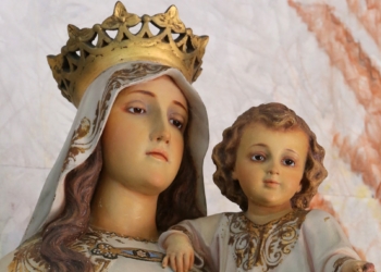 A statue of Mary and the Christ Child is seen in 2017 at St. Rafael the Archangel Church in Quebradillas, Puerto Rico.  (OSV News photo/Bob Roller)