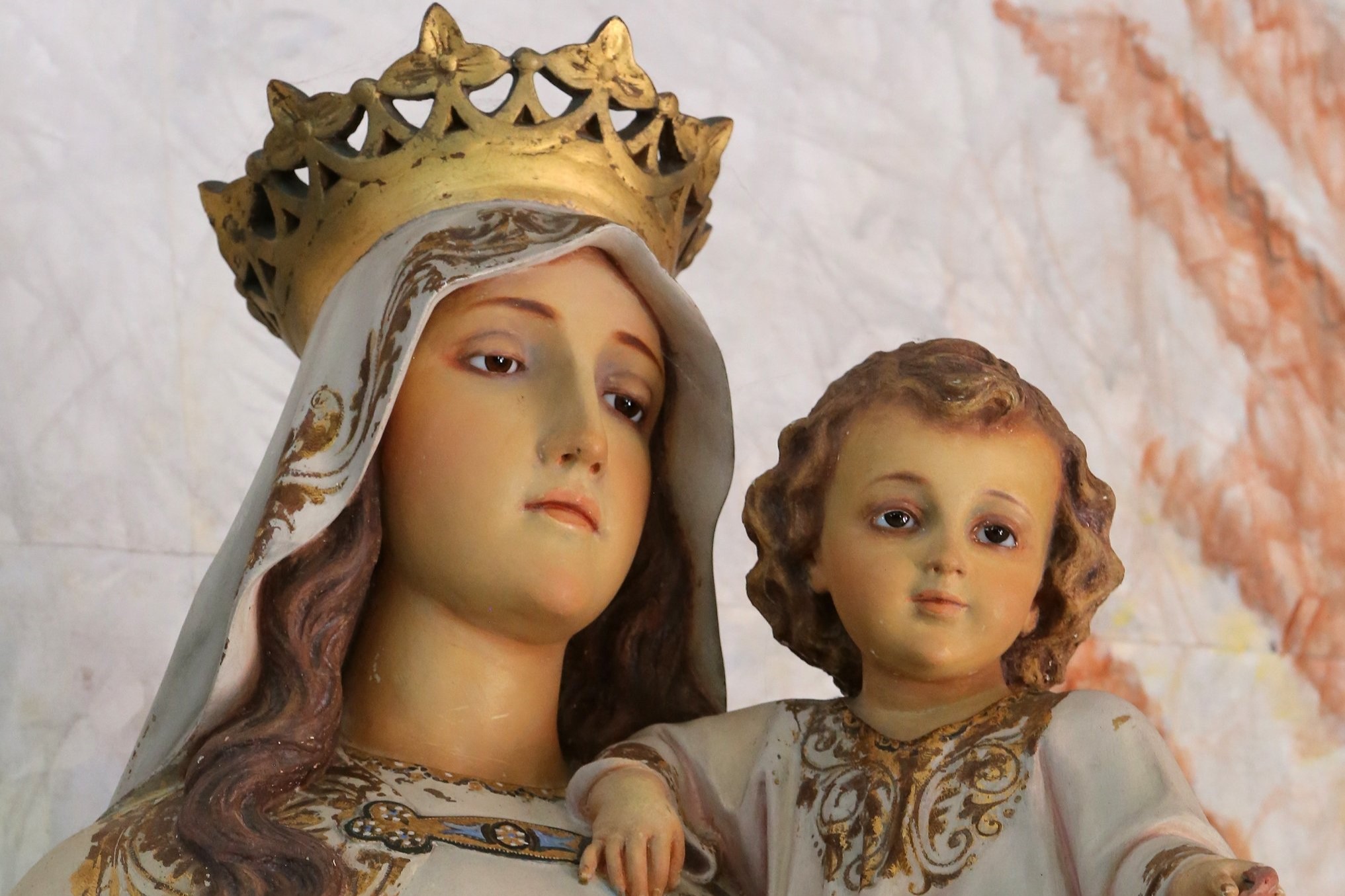 A statue of Mary and the Christ Child is seen in 2017 at St. Rafael the Archangel Church in Quebradillas, Puerto Rico.  (OSV News photo/Bob Roller)