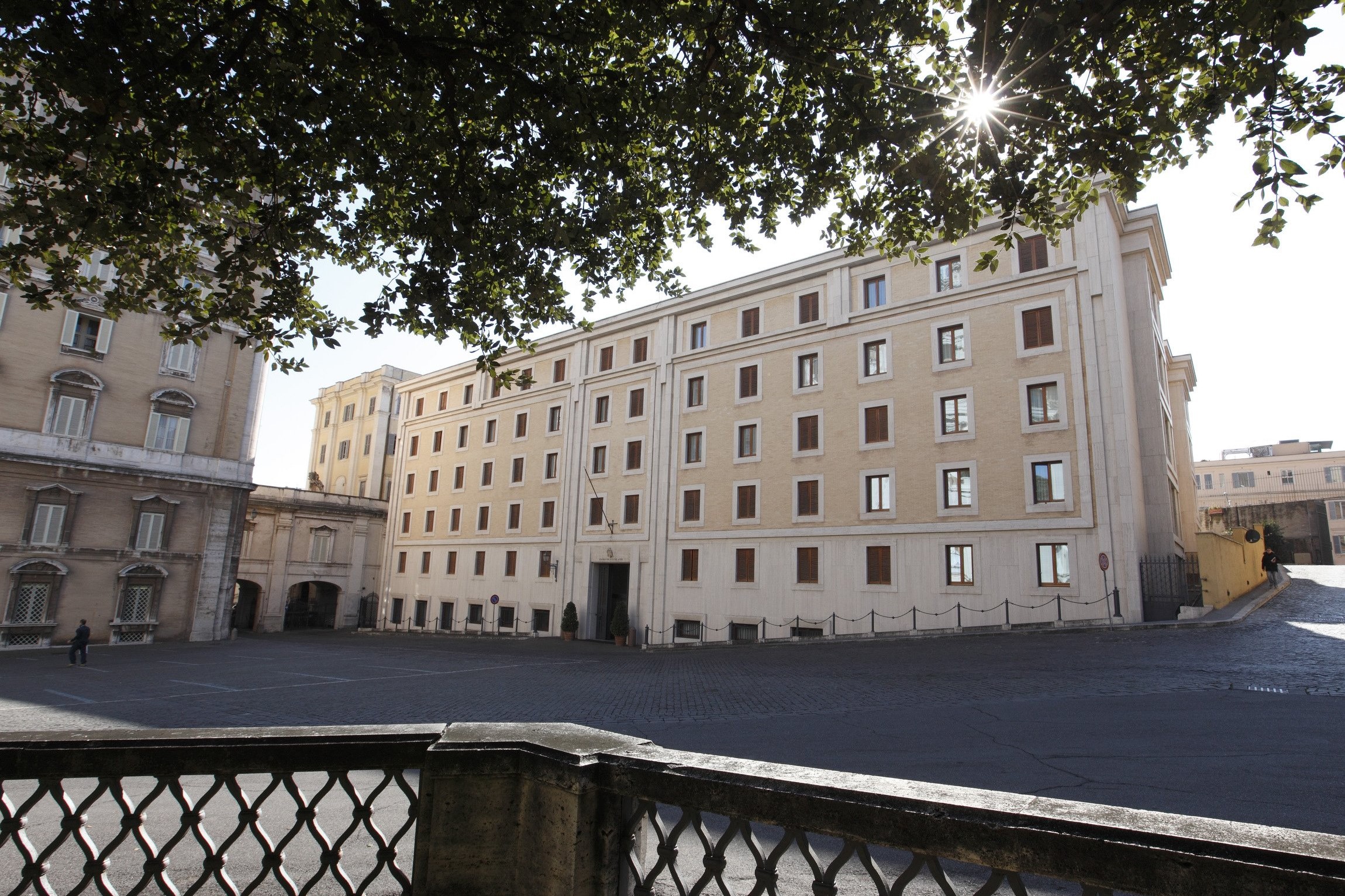 The Domus Sanctae Marthae, the residence where cardinal electors will rest during the conclave, is pictured at the Vatican Feb. 19. (CNS photo/Paul Haring) (Feb. 19, 2013) See CONCLAVE-RESIDENCE Feb. 19, 2013.