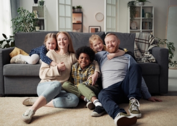 An advertisement for Catholic Charities Community Services depicts a foster care family. (OSV News photo/Catholic Charities Community Service)