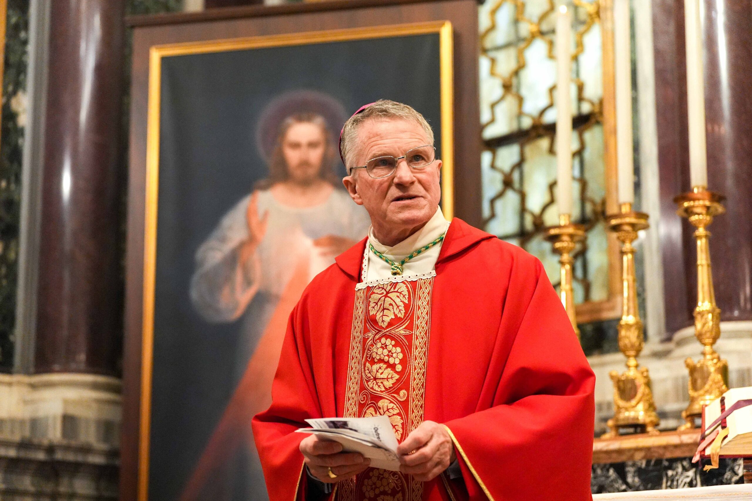Archbishop Timothy P. Broglio of the U.S. Archdiocese for the Military Services gives his homily during Mass at the Basilica of St. Mary Major in Rome Feb. 6, 2025, as part of the Jubilee of the Armed Services, Police and Security Personnel. Delivering the homily at a noon Mass of thanksgiving for Pope Leo XVI at the Basilica of the National Shrine of the Immaculate Conception in Washington May 18, he said his teacher, Ursuline Sister Mary Barbara, explained to his class how a new pope was chosen. It was during the conclave that would elect St. John XXIII in October 1958, succeeding the late Pope Pius XII. (CNS photo/Lola Gomez)