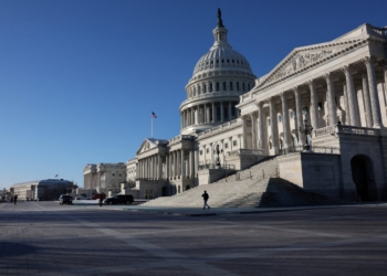 A person walks past the Senate side of the U.S. Capitol building in Washington, Jan. 17, 2024. (OSV News photo/Leah Millis, Reuters)