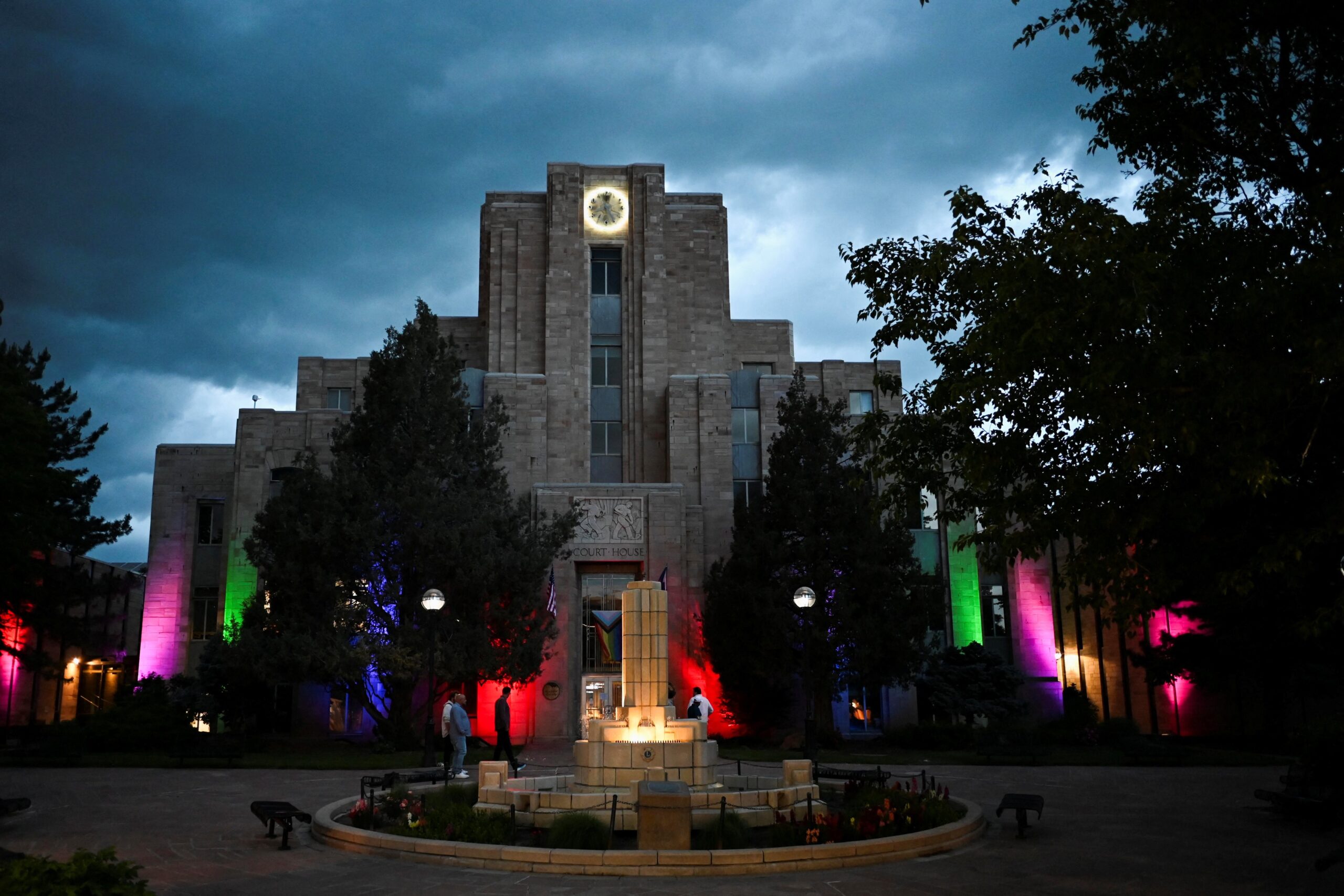People walk past the Boulder County Courthouse in Colorado at dusk, June 2, 2025, near the scene of an attack that injured multiple people, outside the Boulder County Courthouse. The alleged attacker, identified by the FBI as 45-year-old Mohamed Sabry Soliman, was armed with a homemade flamethrower and threw two Molotov cocktails at the group June 1, burning multiple victims, police said. Witnesses said Soliman yelled “Free Palestine.” (OSV News photo/Mark Makela, Reuters)
