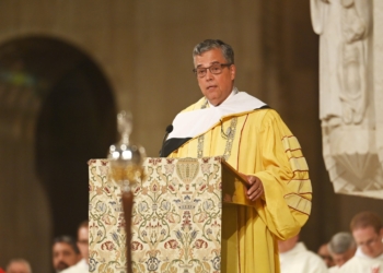 Peter Kilpatrick, the new president of The Catholic University of America, speaks during the Sept. 1, 2022, Mass of the Holy Spirit at the Basilica of the National Shrine of the Immaculate Conception in Washington, opening the academic year for CUA. Kilpatrick spoke at the second convening of the Commission on Faith-Based Colleges and Universities of the American Council on Education at the John F. Kennedy Center for the Performing Arts in Washington June 9, 2025. (OSV News photo/Patrick G. Ryan, courtesy The Catholic University of America)