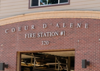 The exterior of a fire station is seen a day after two firefighters were shot dead while responding to a fire and the body of a man was later found with a gun nearby in the Canfield Mountain area outside Coeur d’Alene, Idaho, U.S. June 30, 2025. (OSV News photo/David Ryder, Reuters)