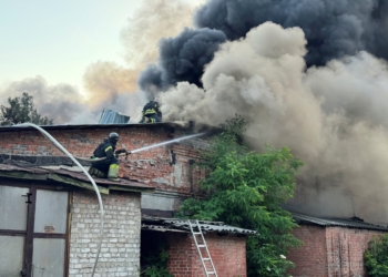 Firefighters work at the site of the Russian drone strike, amid Russia's attack on Ukraine, in Kharkiv, Ukraine June 4, 2025.  Pope Leo XIV and Russian leader Vladimir Putin held their first telephone conversation June 4 with the pope encouraging Putin to make a gesture to show he is serious about peace with Ukraine, the Vatican press office said. (OSV News photo/Vitalii Hnidyi, Reuters)