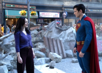 David Corenswet, Rachel Brosnahan star in a scene from the movie “Superman.” (OSV News photo/Jessica Miglio, Warner Bros.)