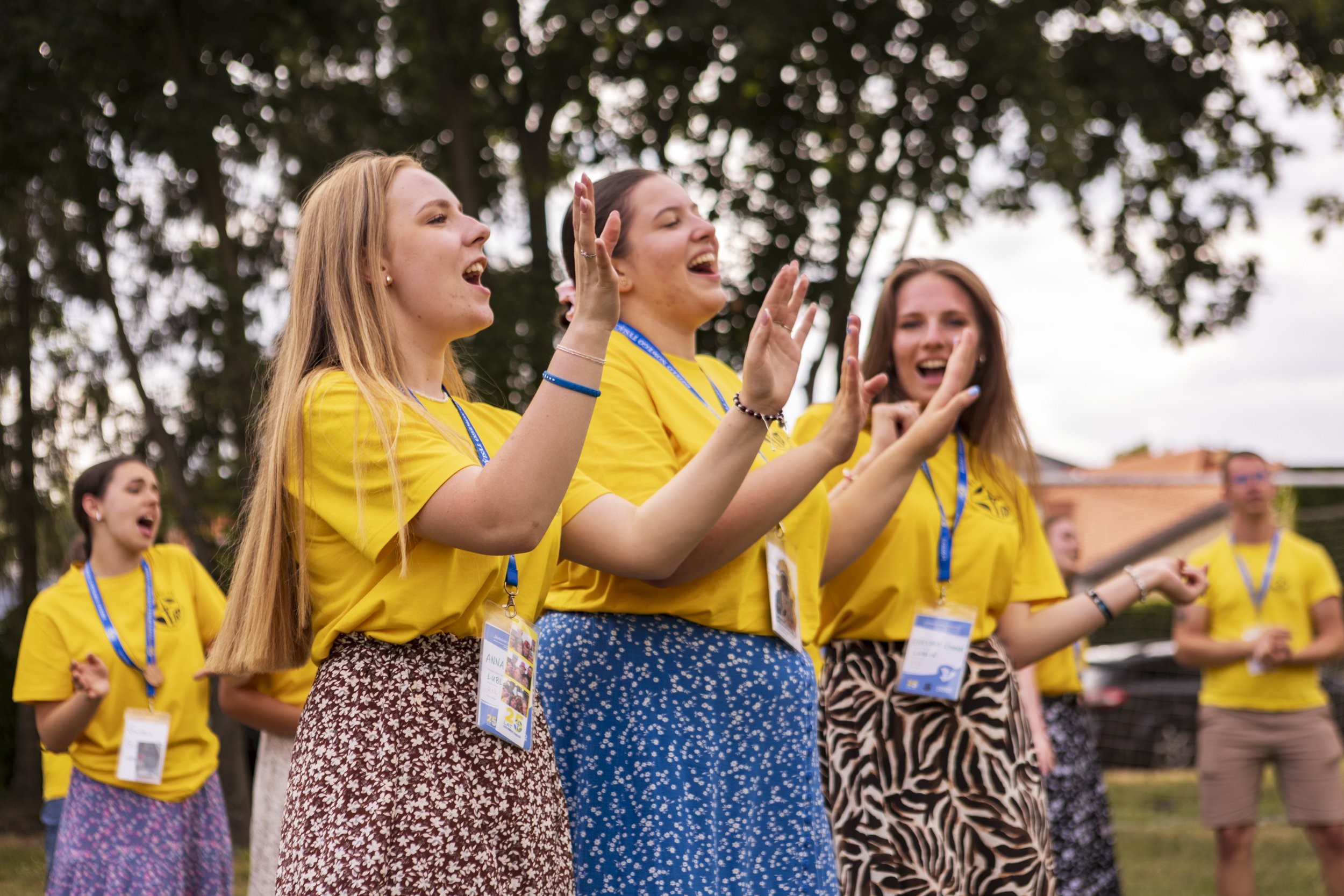 Girls sing and pray at the jubilee pilgrimage of the Foundation "Work of the New Millenium,"  July 19, 2025 in Częstochowa, Poland. The 2025 annual pilgrimage and camp was not just a traditional summer gathering -- it marked the 25th anniversary of the foundation, a vibrant "living memorial" to St. John Paul II, supporting talented youth from underprivileged backgrounds. (OSV News photo/courtesy Work of the New Millenium)