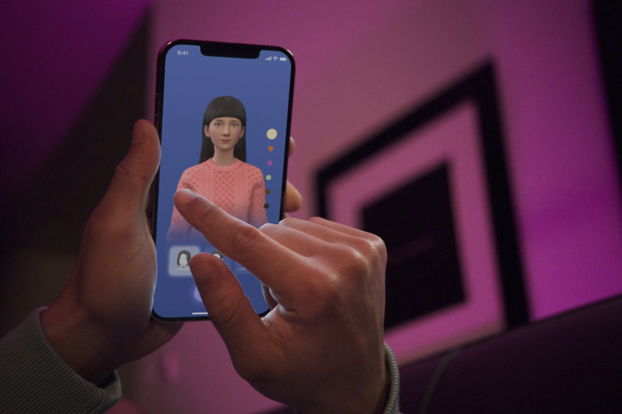 An undated handout image from U.S. startup Replika shows a user interacting with a smartphone app to customize an avatar for a personal artificial intelligence chatbot, known as a Replika, in San Francisco. (OSV News photo/Luka, Inc. handout via Reuters)   Editors: THIS IMAGE HAS BEEN SUPPLIED BY A THIRD PARTY. MANDATORY CREDIT.