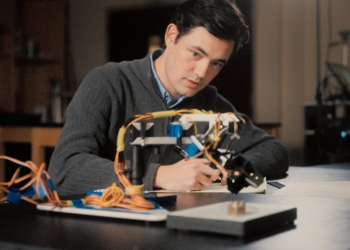 A student is seen in an undated photo working with a robotic arm in the Engineering Lab at Benedictine College in Atchison, Kan. The college announced Sept. 7, 2025, that it would be launching the Center for Technology and Human Dignity under the patronage of the recently canonized St. Carlos Acutis. (OSV News photo/Benedictine College)
