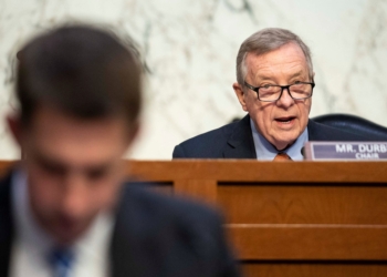 U.S. Sen. Dick Durbin, D-Ill., chair of the Senate Judiciary Committee, speaks at a hearing on Capitol Hill in Washington March 1, 2023. (OSV News photo/Sarah Silbiger, Reuters)