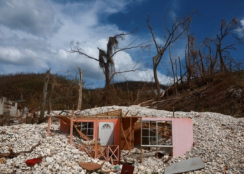The remains of a destroyed home stand in the aftermath of Hurricane Melissa in Mearsville, Jamaica, Nov.  3, 2025. The catastrophic Category 5 storm that made landfall in Jamaica Oct. 28 has caused at least 67 deaths, up to $4 billion in insured losses in Jamaica and tens of billions of dollars of overall damage throughout the Caribbean, authorities in the storm-ravaged islands said Nov. 3. (OSV News photo/Raquel Cunha, Reuters)
