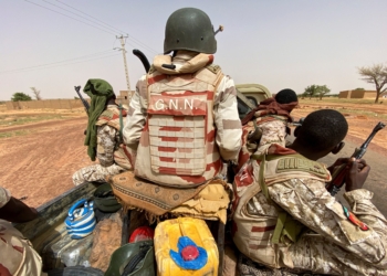 A convoy of Nigerien soldiers patrol outside the town of Ouallam, Niger, July 6, 2021. A coup on July 26, 2023, that brought Gen. Abdourahamane Tchiani, the head of the presidential guard, into power, and threw the country into further turmoil. As Niger and its neighbors battle insurgencies, the rising kidnapping of foreign nationals and local Christians has left a feeling that the Sahel is a place particularly dangerous for missionaries. (OSV News photo/Media Coulibaly, Reuters)