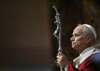 Pope Leo XIV celebrates a memorial Mass in St. Peter’s Basilica Nov. 3, 2025, for Pope Francis and all the cardinals and bishops who have died in the past year. (CNS photo/Vatican Media)