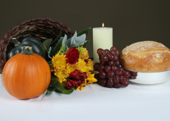 Thanksgiving Day, Nov. 26, 2020, celebrates an abundant harvest and the blessing of family and friends. "Bless the God of all, who has done wondrous things on earth." -- Sirach 50:22. (CNS photo/Michael Alexander, Georgia Bulletin)