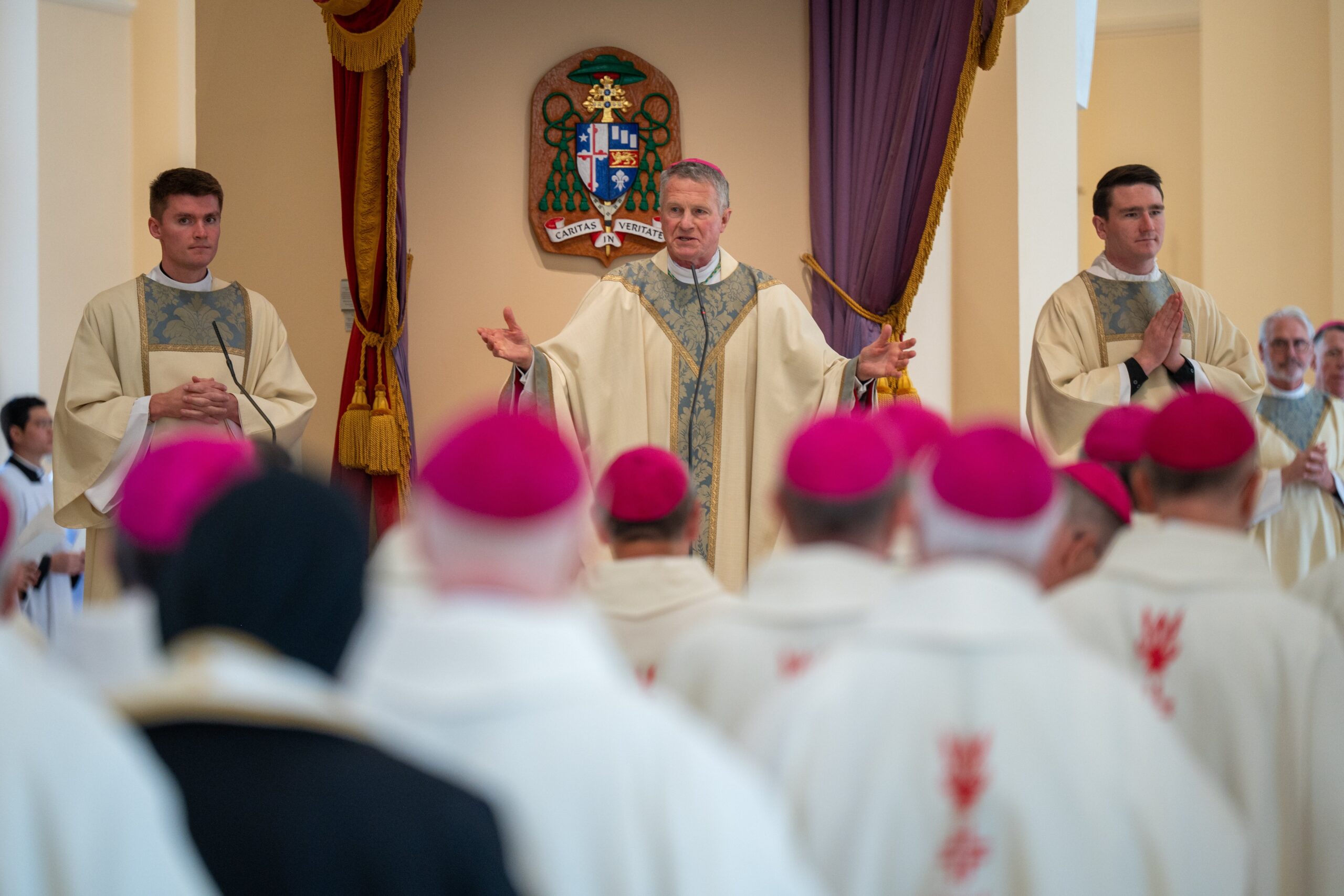 Archbishop Timothy P. Broglio of the U.S. Archdiocese for the Military Services, outgoing president of the U.S. Conference of Catholic Bishops, delivers the homily at the Basilica of the National Shrine of the Assumption of the Blessed Virgin Mary in Baltimore Nov. 10, 2025, for the opening Mass of the U.S. Conference of Catholic Bishops' 2024 fall plenary assembly. (OSV News photo/Kevin J. Parks, Catholic Review)