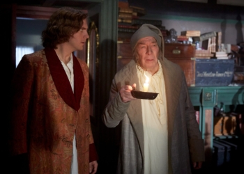 Dan Stevens and Christopher Plummer star in a scene from the movie "The Man Who Invented Christmas." The OSV News classification is A-II -- adults and adolescents. The Motion Picture Association of America rating is PG -- parental guidance suggested. Some material may not be suitable for children. (OSV News photo/Kerry Brown, Bleecker Street)