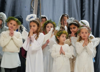 The Living Nativity at St. James Church in Ventnor, Monday, Dec. 15, 2025. The cold weather forced the event inside.