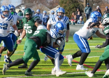Bishop Joseph Williams attends the football game between Paul VI and Camden Catholic, Thursday, Nov. 27, 2025.

Touchdown -