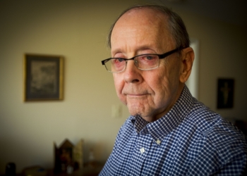 Catholic author Russell Shaw poses for a photo in his Silver Spring, Md., home Aug. 28, 2019. Shaw died Jan. 6, 2026, at age 90.  (OSV News photo/Chaz Muth, CNS)