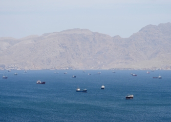 Vessels are seen in the Strait of Hormuz in the Musandam Peninsula April 27, 2026. As the U.S. and Iran face off over the Strait of Hormuz, Catholic maritime ministry leaders are calling for prayer and support for the thousands of souls trapped at sea amid the war. (OSV News photo/Reuters)