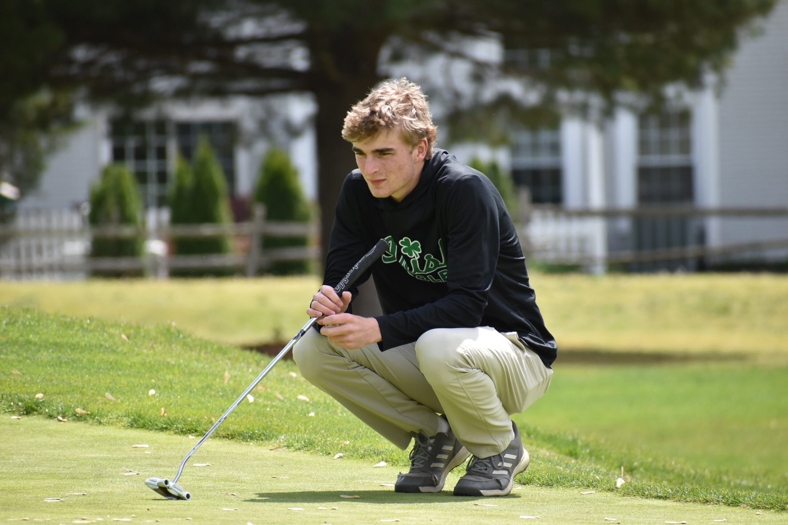 McGettigan eyes up a putt during the championships.