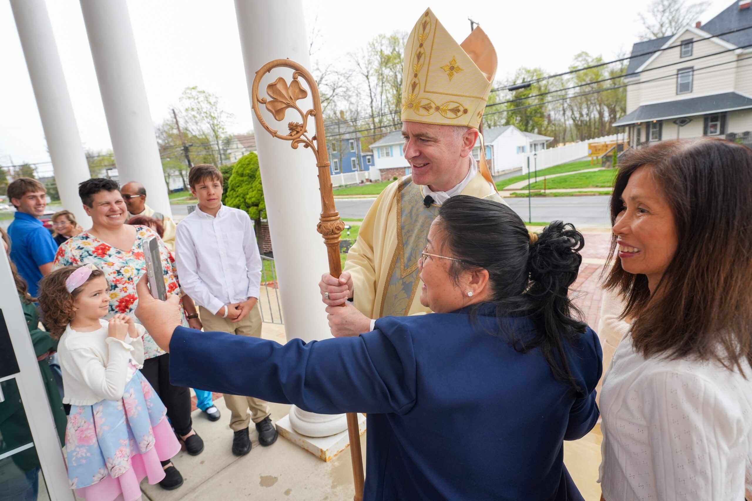 Bishop Joseph Williams celebrates Easter Mass at Our Lady of Peace Parish in Williamstown, Sunday, April 5, 2026.