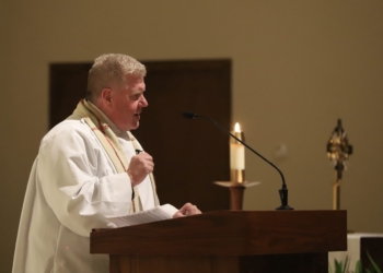 Father Thomas A. Newton, who has been appointed diocesan Episcopal Vicar for Synodality, gives a talk on the Eucharist during the National Eucharistic Revival in 2022.
