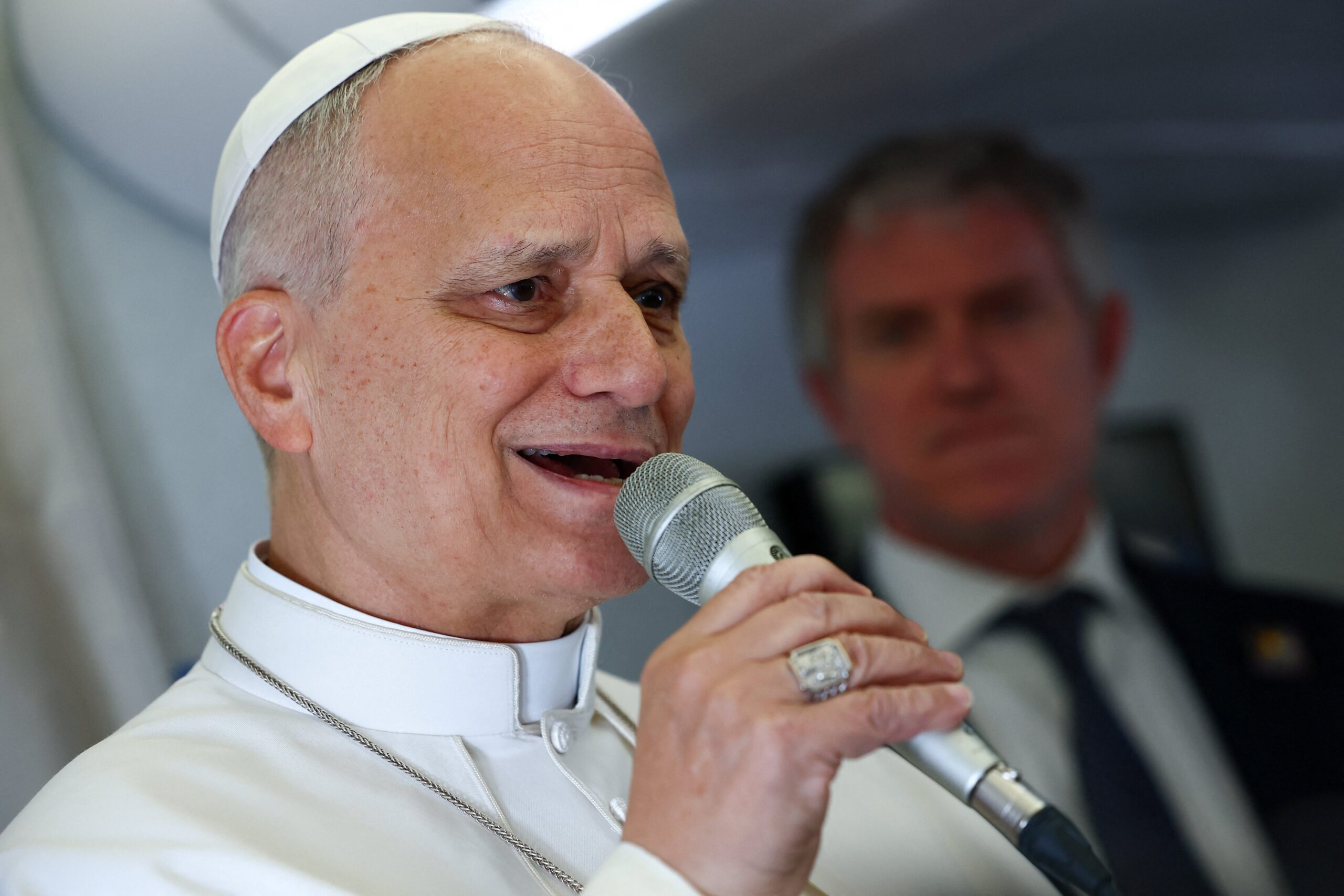 Pope Leo on papal plane to Cameroon: St. Augustine invites all to search for God and truth today