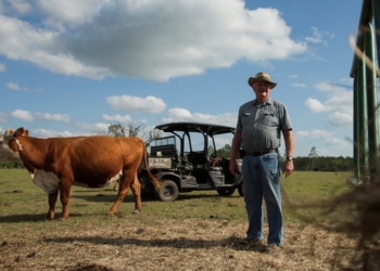 Cattle farmer Ray Hodges tends to livestock on his 300-acre farm as rising fuel costs impact agricultural production in Old Town, Fla., April 27, 2026. On April 14, the American Farm Bureau Federation reported, "Rising input costs tied to the conflict in the Middle East are adding strain to an already challenging farm economy." (OSV News photo/Maria Alejandra Cardona, Reuters)