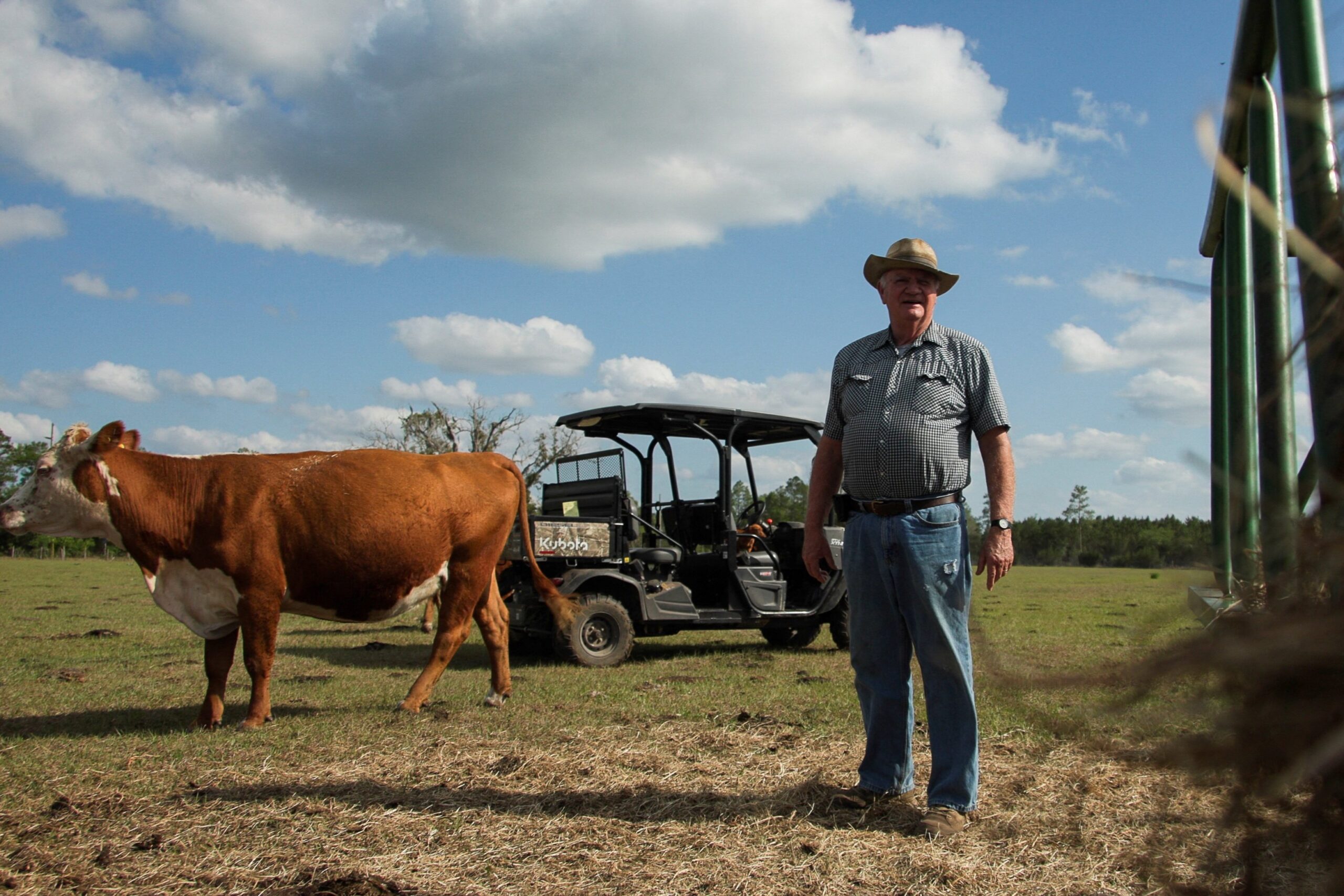 Cattle farmer Ray Hodges tends to livestock on his 300-acre farm as rising fuel costs impact agricultural production in Old Town, Fla., April 27, 2026. On April 14, the American Farm Bureau Federation reported, "Rising input costs tied to the conflict in the Middle East are adding strain to an already challenging farm economy." (OSV News photo/Maria Alejandra Cardona, Reuters)
