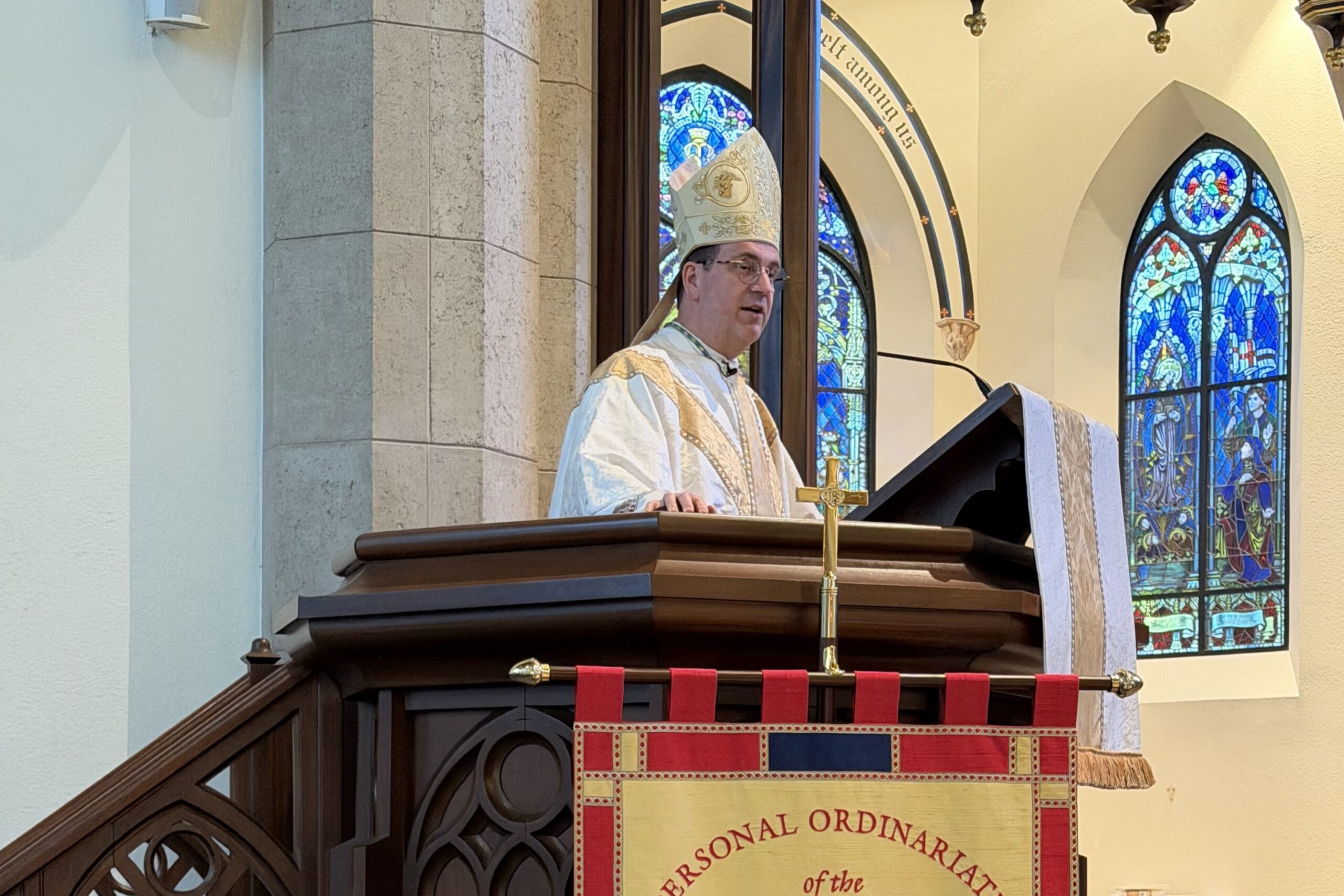 Bishop Steven J. Lopes of the Ordinariate of the Chair of St. Peter, delivers the homily during a March 26, 2026, chrism Mass at the Cathedral of Our Lady of Walsingham in  Houston. It was announced May 11 that Bishop Lopes has been made apostolic administrator of the Ordinariate of Our Lady of the Southern Cross, which serves Australia and countries in Oceania. (OSV News photo/Catalina Brand, courtesy Ordinariate of the Chair of St. Peter)